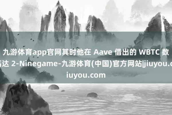 九游体育app官网其时他在 Aave 借出的 WBTC 数目高达 2-Ninegame-九游体育(中国)官方网站|jiuyou.com