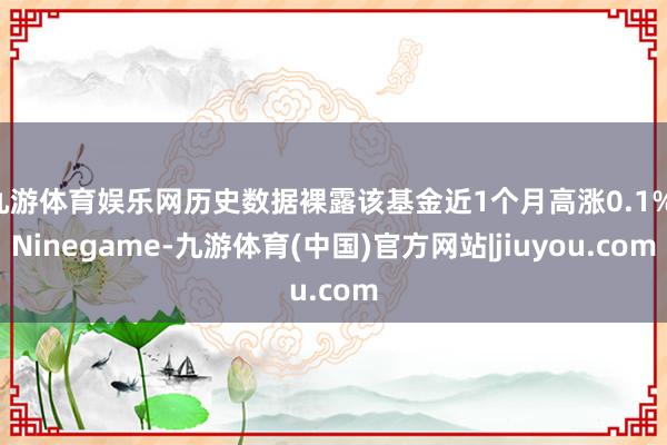 九游体育娱乐网历史数据裸露该基金近1个月高涨0.1%-Ninegame-九游体育(中国)官方网站|jiuyou.com